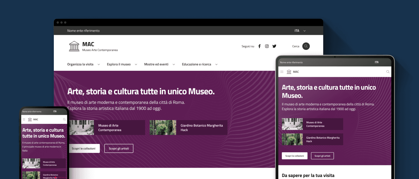 Anteprima del modello sito per i musei